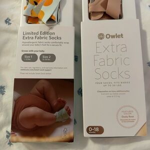 2 pairs (4 socks total) of Size 1 Owlet Extra Fabric Socks